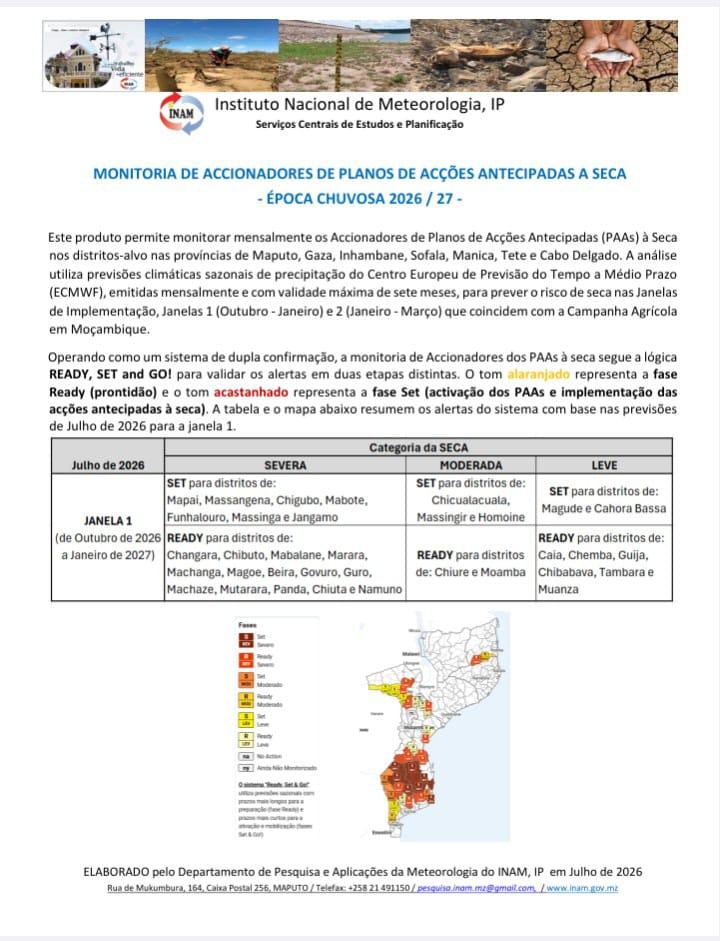 MONITORIA DE ACCIONADORES DE PLANOS DE ACÇÕES ANTECIPADAS A SECA - ÉPOCA CHUVOSA 2026 / 27